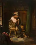 Ruhender Musketier by Peter Rudolf Karl Herbstoffer, 1854, oil on panel, sold Dec 2014