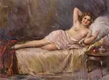 Liegender Frauenakt by Attilio Toro, oil on canvas, sold Dec 2014