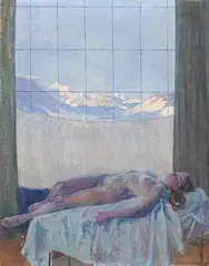 Liegender Akt vor dem Fenster by Ernst Stöhr, 1905, oil on canvas, sold Dec 2014