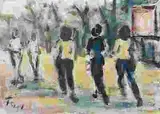 Figuren im Park by Bedřich Feigl, oil, sold Dec 2014