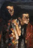 Geschwisterpaar by Moshe Gat, oil on canvas, sold Dec 2014