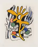 Les dominos by Fernand Léger, aquatint, sold Dec 2014
