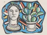 Frauenbüste mit Kaktus by Fernand Léger, color screenprint, offered Dec 2014