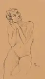 Sitzender Akt by Alphonse Mucha, 1894, ink, sold Dec 2014