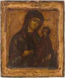 Russisch, um 1600 by Gottesmutter Hodegetria, tempera, offered Dec 2014