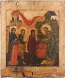 Russisch, um 1700, mit Ergänzungen (19.Jh.) by Darbringung Christi im Tempel, tempera, sold Dec 2014