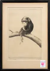 Untitled by Leonard Robert Brightwell, etching, sold Feb 2024