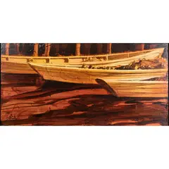 Untitled by Ed Diffenderfer, acrylic on board, sold Feb 2024