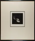 Bird and Leaf by Saito Kaoru, 1991, mezzotint, sold Feb 2024