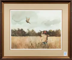 Hunter by Jane Carlson, 1984, watercolor, sold Feb 2024