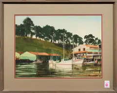 Marina by Frederick Cole, watercolor, sold Feb 2024