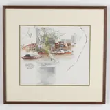 Original Lithograph on Paper by Singapore River, Original color lithograph on paper entitled Singapore River, sold Sep 2024