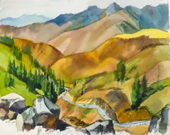 Untitled by Harry Bonath, Watercolor on Paper 20''x26'' Sheet. Loose, sold Jun 2025