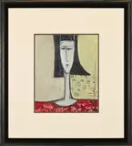 Portrait of a Woman by Judy Wentzel, charcoal and acrylic on board, sold May 2026