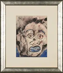 Portrait by Lefifi Tladi, watercolour and ink on paper, sold May 2026