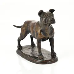 Staffie by Carlos Neto, bronze stamped, sold May 2026
