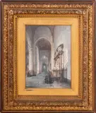 Church Interior Scene by Johannes Bosboom, 1859, Watercolor on Paper, sold Jun 2025