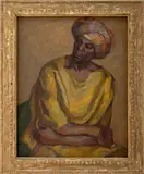 Portrait of a Woman Wearing a Head Wrap by Mark Farmer, 1969, Oil on Canvas, sold Jun 2025
