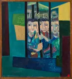 Surrealist Women in Jail by Rose Jenkins, Oil on Canvas, sold Jun 2025