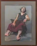 Seated Woman by Francine Perlman, Pastel on Toned Paper, sold Jun 2025