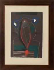 Abstract Figural Composition by Eduardo Arranz-Bravo, Mixed Media on Arches Paper, sold Jun 2025