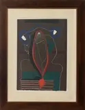 Abstract Figural Composition by Eduardo Arranz-Bravo, Mixed Media on Arches Paper, sold Jun 2025
