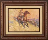 Western Scene by Buck McCain, Oil on Board, sold Jun 2025