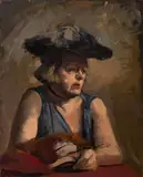 Portrait of a Woman in a Black Hat by Eleanor Kiss, Oil on Canvas, sold Jun 2025