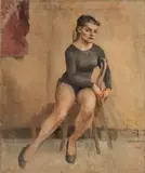 Seated Female Figure by Jackie Magee, Oil on Canvas, sold Jun 2025