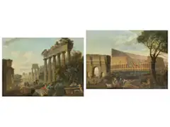 Römische Ruinenlandschaften by Hubert Robert, oil on canvas, offered Jun 2026