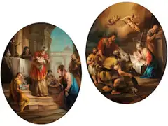 Darbringung im Tempel by Francesco Zugno, oil on canvas, sold Sep 2022