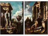 Paar Architektur-capricci by Andrea Locatelli, oil on canvas, offered Sep 2019