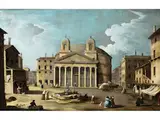 Ansicht des Pantheon by Bernardo Canal, oil on canvas, sold Jun 2019