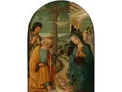 Die Geburt Christi mit Hirte by Girolamo di Benvenuto, tempera, sold Sep 2017