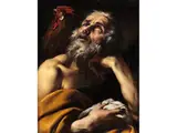 Heiliger Petrus mit dem Hahn by Giacinto Brandi, oil on canvas, sold Dec 2023