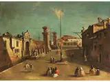 Venedig-vedute Arsenale by Francesco Guardi, oil on canvas, sold Dec 2023