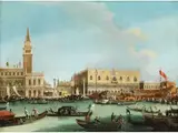 Der Bucintoro am Himmelfahrtstag by Giuseppe Bernardino Bison, oil on canvas, sold Jun 2025