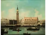 Vedute des Palazzo Ducale mit der Piazza san Marco im Hintergrund by Francesco Albotto, oil on canvas, sold Sep 2015