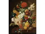 Blumenstillleben mit Vogelnest by Gerard van Spaendonck, oil on canvas, offered Jul 2018