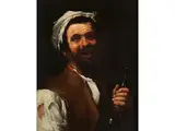 Neapolitaner mit Weinflasche by Jusepe de Ribera, oil on canvas, sold Sep 2019
