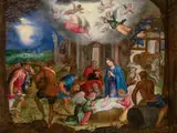 Anbetung der Hirten in Bethlehem by Johann Rottenhammer d. Ä., 1564 München – 1625 Augsburg, oil on canvas, offered Dec 2018