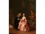 La Visita Alla Dama - Besuch bei Einer Dame by Pietro Longhi, oil on canvas, offered Mar 2015