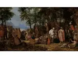 Predigt Johannes des Täufers by David Vinckboons, 1576 Mechelen - 1632 Amsterdam, oil on panel, sold Dec 2016