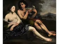 Bacchus und Ceres by Pietro della Vecchia, oil on canvas, sold Mar 2023