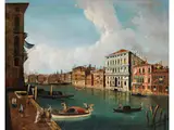 Der Canal Grande von Palazzo Contarini Richtung Palazzo Corner Della Regina by Francesco Albotto, oil on canvas, sold Dec 2023