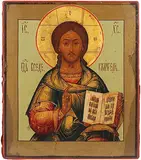 Russisch, 19.Jh by Christus Pantokrator, tempera, sold Dec 2014