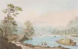 Ziegelbrücke: Vue de la Linth Aux Environs du Couvent de Schaenis by Achilles Benz, etching, sold Dec 2014