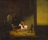 Der widerspenstige Spielkamerad by Conrad Gessner, oil on canvas, offered Dec 2014