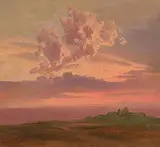 Wolkenstudie im Abendrot by Johann Jakob Frey, oil on paper, sold Dec 2014