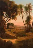 Die Ruinen von Karnak by Johann Jakob Frey, oil on canvas, sold Dec 2014